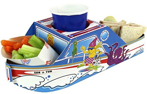 x5 Fun & Sun Boat - Speedboat Party Meal Food Trays - Snack Lunch Box Plate Tray