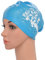Medifier. Elastico per capelli lunghi in silicone, da donna, per piscina, cuffie, cappelli, con stampa a fiore, Sky Blue
