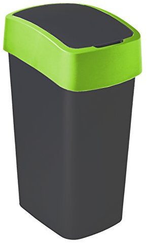 CURVER Poubelle Flip Bin 50 l en Plastique Noir/Vert 35 x 25 x 10 cm