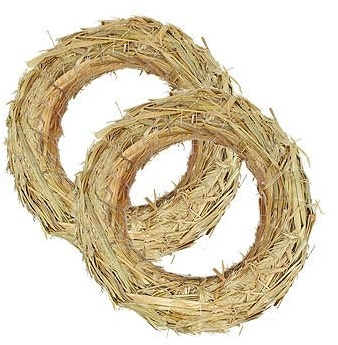 Blumen-Senf Strohkranz Strohrömer, Türkranz, Deko-Kranz, Kranz-Rohling, Strohring (20/3 cm, 10 Stück)