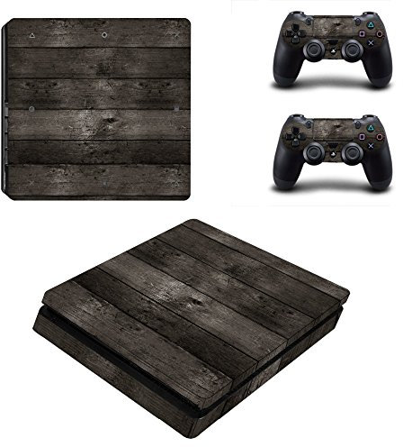 Happyit PS4 Slim Skin Sticker Autocollant Protecteur de Peau de décalque de Vinyle pour Sony PlayStation 4 Slim Console + 2 Peaux de contrôleur (A) (A8)