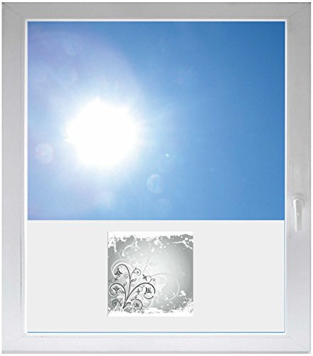 INDIGOS UG - Fensterfolie Blickdicht Ornament - 1000x500mm - Sonnenschutzfolie Fenster - Sichtschutzfolie Fenster Bad, Küche, Fenster, Milchglasfolie