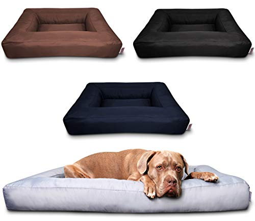 Tante Hilde Hundebett Düne, Hundekorb, Hundekissen, Waschbar, Robust, Größenauswahl, Hochwertige Qualität! (XXL 88 x 70 cm, Grau z.B. für Beagle, Franz. Bulldogge)