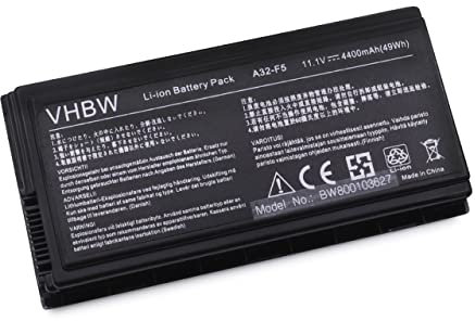 vhbw Batteria compatibile con Asus F5-SERIE, Asus Pro 5-, 50-, 55-, 58-, 59-, X50-, X59-SERIE Notebook - (Li-Ion, 4400mAh, 11.1V, 48.84 Wh, nero)