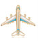 Fliyeong Broche Avion en émail bleu pour homme et femme, 3,5 x 4 cm, Émail