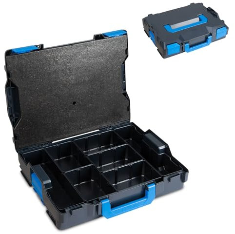 Sortimo L-BOXX 102 G4 – Werkzeugkoffer mit 7 Unterteilungen für Kleinteile – Inkl. Insetboxen & Trennwände – Sicherer Transport – Deckeleinlage verhindert Durchmischen – Robustes Design