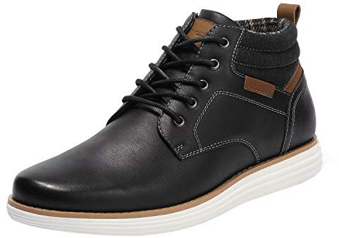Bruno Marc Scarpe Moto Uomo Classici Lace-Up Boots Suola in Eva Chukka Stivali Uomo Scarpa Casual Stivaletti,Size 40,Nero,Grand-High