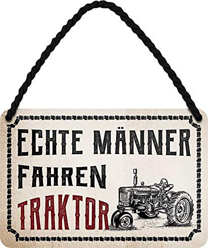 schilderkreis24 - Blechschilder Lustiger Spruch “ECHTE MÄNNER Fahren Traktor” Deko Vintage Schild Witzige Geschenkidee 18x12 cm