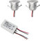 VBLED® LED Aluminium Mini Einbaustrahler IP65 wassergeschützt - 1W 350mA 80lm warmweiß (3000 K) (2er-Set IP65 WW)