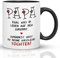 Kaffeebecher24 - Tasse Papa hässliche Tochter - Papa egal was auf dich zukommt zumindest hast du keine hässliche Tochter - DAD Tasse zum Geburtstag, Vatertag - Spülmaschinenfest - (schwarz)