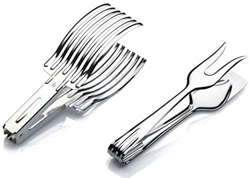 ZASEVES Ressort pince coupe rôtie inox avec pince servi rôti inox kit coupe et servi produits italiens création couleurs dans le coeur