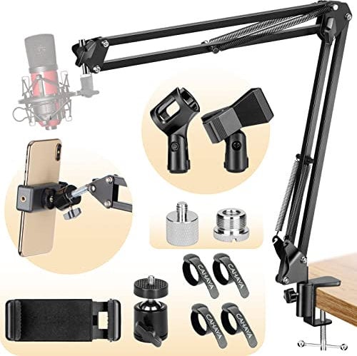 CAHAYA Mikrofonständer tisch einstellbare Mikrofonständer professionelle Mikrofonhalter Mikrofonaufhängung Boom Scissor Arm Stand CY0260