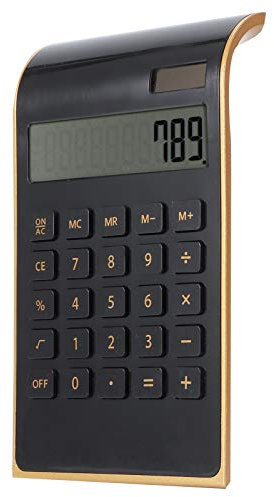 Slim Elegant Desk Calculator - Mini LCD Display for Students, Office, Business, Home (Black)