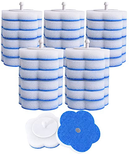 Topo Bear Toilet Bowl Wand Refills 32 Pcs Disposable Toilet Brush Cleaning Sponges Heads Not Compatible with Other Wand
