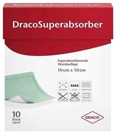 DRACOSUPERABSORBER 10x10 cm Wundauflage 10 St