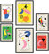 Nacnic Set von 6 Miró Kunst Posters. Sammlung von Plakate mit Collage Ästhetik für Innendekoration. Größen A3 und A4. Rahmenlos