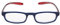 Contacta, Hug Lesebrille für Damen und Herren, selbstfahrende Nackenbrille, verlängerte und gebogene Stangen, Farbe blau mit rotem Stab, Dioptrien +2,00, Packung mit Brillenetui, 19 g