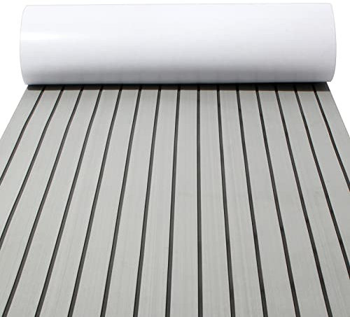 Teak Sintetico Marino,Tappetino per Barca,Pavimentazione per Barche,Pavimenti in Barca,Eva Tappetino Antiscivolo per Kayak, Yacht, Motoscafo, Pavimenti RV, Tavola da Surf, Piscina (240 * 90cm)