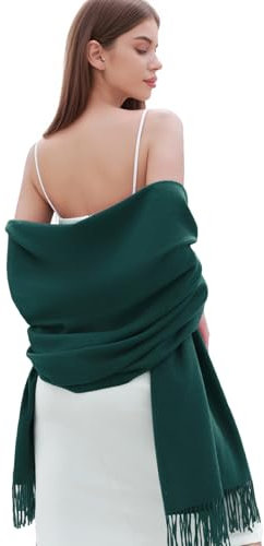 RIIQIICHY Damen Schal Grün Stola Festlich für Abendkleid Pashmina Schals Tücher für Frauen Hochzeit Schultertuch Frühling Winter Schal Warme Kuschelig