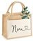 AMBERGER DESIGN by A&M Osterhage amd Jute-Tasche Geschenktasche Name mit Herz personalisiert - Personalisiert Herzschwung & Name Brautgeschenk Hochzeitsgeschenk | 3 Größen