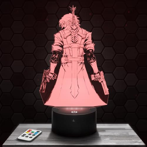 Nachttischlampe - Touch-Nachtlicht Devil May C. 3D-LED-Lampe Illusion, Geschenkidee Weihnachten Geburtstag Junge und Mädchen Nachttischlampe Kinder- oder Erwachsenenzimmer