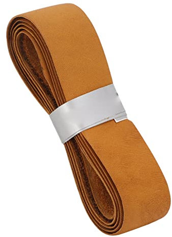 EVTSCAN Nastro Grip per Racchetta da Tennis in Pelle di Vacchetta, per Tennis, Pickleball, Squash, Badminton e Racquetball, Durevole e Assorbente, Facile da Applicare(Marrone)