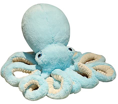 Oktopus Plüsch Kissen, 65cm Plüschtier Oktopus Stofftier Oktopus Krake Umarmungskissen Tier Cuddly Oktopus Kuscheltier Gefüllte Meerestier Octopus Dekokissen Spielzeug für Kinder Jungen Mädchen