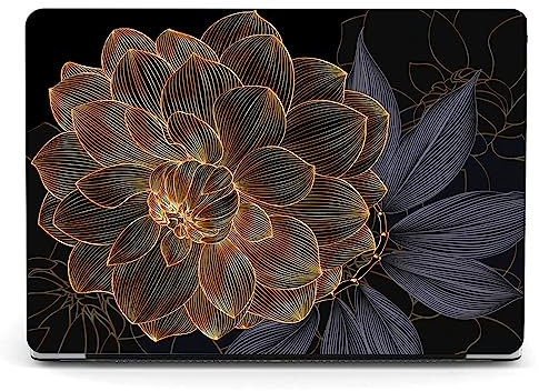 Berkin Art Case for 12.4 Microsoft Surface Laptop Go 1/2, 2022, 2021, 2020 Metal Palm Model 1943/2013 with Keyboard Cover & Screen Protector Cloisonnism Dark Flower
