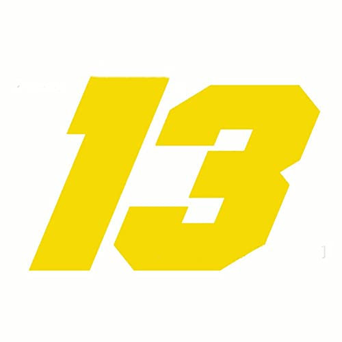 Katutude Zahlenaufkleber Nummer 13, Auto Moto Vinyl Aufkleber, Startnummer Zahl Aufkleber/Sticker für Auto Motorrad Oldtimer Sportwagen Zubehör