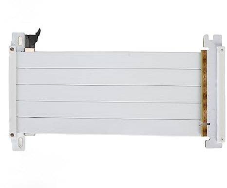 ASHATA PCIE 4.0 X16 High Speed Flexible Extender Riser Cable, 180 Degree Double Sided Reverse PCIE 4.0 VGA Extension Cable for GPU Graphics Card, 128Gbps Transmission (White)