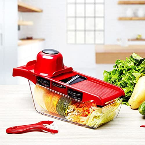 Miokycl 6 in 1 Vegetable Slicers Kitchen Multifunctional Food Potato Veggie Chopper Dicer Cutter with Peeler