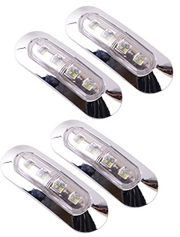 Marker Lights 1 Satz Universal 1,2 W 24 V Weiß 4 Umriss-Seitenmarkierungsleuchte Lampe Für LKW-Anhänger Van Boot Caravan Wasserdicht