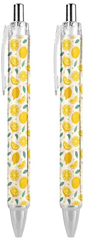 FJAUOQ Obst Zitrone Muster Kugelschreiber Einziehbare Schreiben Kugelschreiber Bürobedarf Geschenke für Frauen Männer