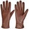 MGGMOKAY Damen Lederhandschuhe Touchscreen Handschuhe Warm Echtes Leder mit Kaschmir Gefüttert,Rötlich-braun,L