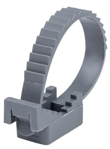 PRITEX - Kabelbinder mit Befestigungssockel aus Polyethylen 100 Stück UV-beständig | 10 x 120 mm | Grau | zur Sicherung und Befestigung von Rohren, Kabeln, Schläuchen, Drähten