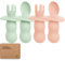 KeaBabies 4-Pack Silikon Baby Löffel und Baby Gabel Set - Baby Löffel Selber Essen, BLW Zubehör Baby 6-12 Monate, Babygeführte Entwöhnung Baby Besteck, Kindertraining Babylöffel (Mellow)