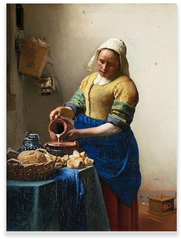 Johannes Vermeer Gemälde – Das Milchmädchen-Poster – berühmte Gemälde – besondere Kunstgeschenke – für Schlafzimmer/Büro/Arbeitszimmer/Korridor; Dekor-Bilder, ungerahmt (Die Milchmädchen, 30 x 40 cm)