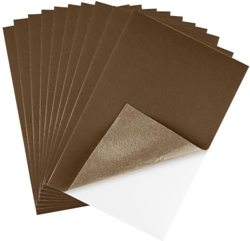 CHRORINE 10 Stück Braun Filzstoffbögen, Selbstklebende Filzbögen, 20 x 30 cm, Filzpapier für Kunst und Bastelbedarf