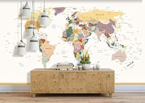 XLMING World Map 3D Wallpaper Home Dining Room Sofa Bedroom Living Room TV Backdrop-430cm×300cm
