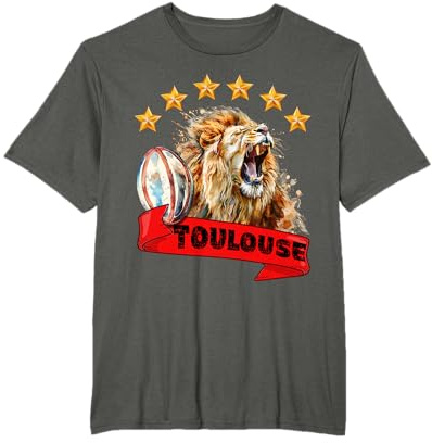 Toulouse Rugby 6 Etoiles Lion Victorieux Homme Femme Enfant T-Shirt