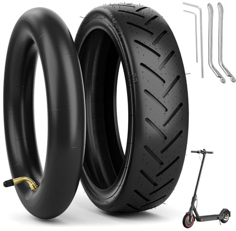 OUXI 2pcs E-Scooter-Reifen 8 1/2 Reifen mit Reifen und Schlauchpaket E-Scooter Ersatzschlauch+Reifen 8,5 Zoll kompatibel mit Xiaomi M365/M365Pro2 Elektroroller-schwarze Ersatzräder(gebogene Luftdüse)