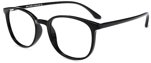 Firmoo Lesebrille mit Sehstärke 0.5 für Damen Herren, Blaulicht Computer Lesebrille für Bildschirme, Blendfreie Lesehilfe TR90 Schwarz