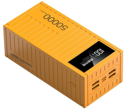 ZYT-DHRUCB Tragbare Powerbank, schnelles Aufladen, 50000 mAh große Kapazität für Outdoor-Camping, 66 W PD 20 W,Yellow