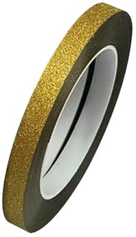 Vokenforu 10mm*50m Glitter Washi Tape, 1 Roll Sparkling Decorative Tape Self Adhesive Washi Tape for Craft Wrapping Scrapbook, Dark Gold