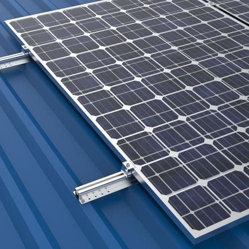 Montagesystem für Trapezblech Dach für 4 Solarmodule 1-reihige Hochkant- oder Quer-Verlegung