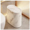 Ahhzyys Petite poubelle de salle de bain avec couvercles, en plastique marbré et bois, petite poubelle avec couvercle pour salle de bain, corbeille à déchets moderne pour maison, intérieur, hôtel