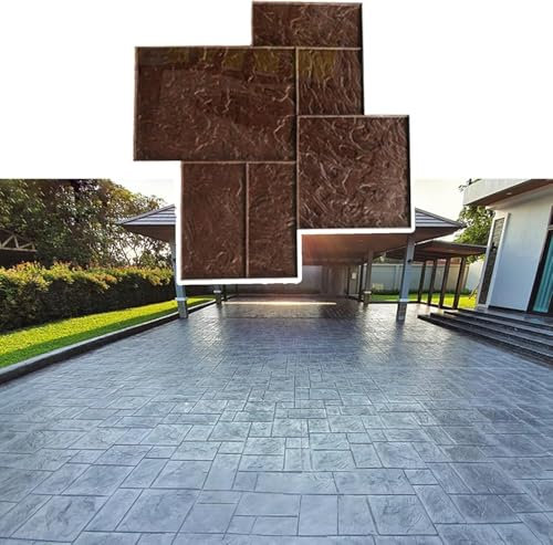 CXUNFHCL Concrete Stamp, Casting Concrete Mould Concrete Polyurethane Stamping Texture Mat, Square Block Concrete Stamping Seamless Texture, Cement Road Decorative Stamping Impression Tool