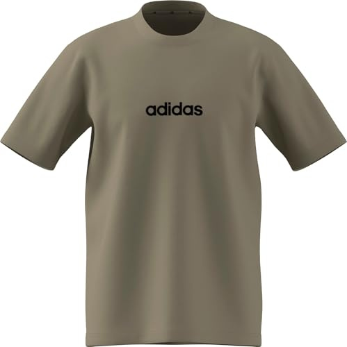 adidas Men's Essentials LINEAR Single Jersey Tee, Wonder Cargo/Black, XL
