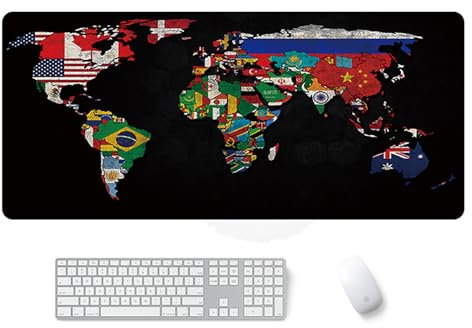 CulineformX Extra-Large Mouse Pad, Retro World Map, XXL Mouse Pad For Office/Gaming