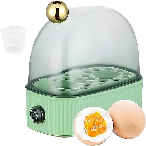 Egg Boiler, Holds 2 Eggs Hard Boiled Egg Maker Machine with Timer, Electric Steamer for Hard Boiled Eggs, Detachable Kitchen Egg Cooker for Apartment, Camping, Home Green